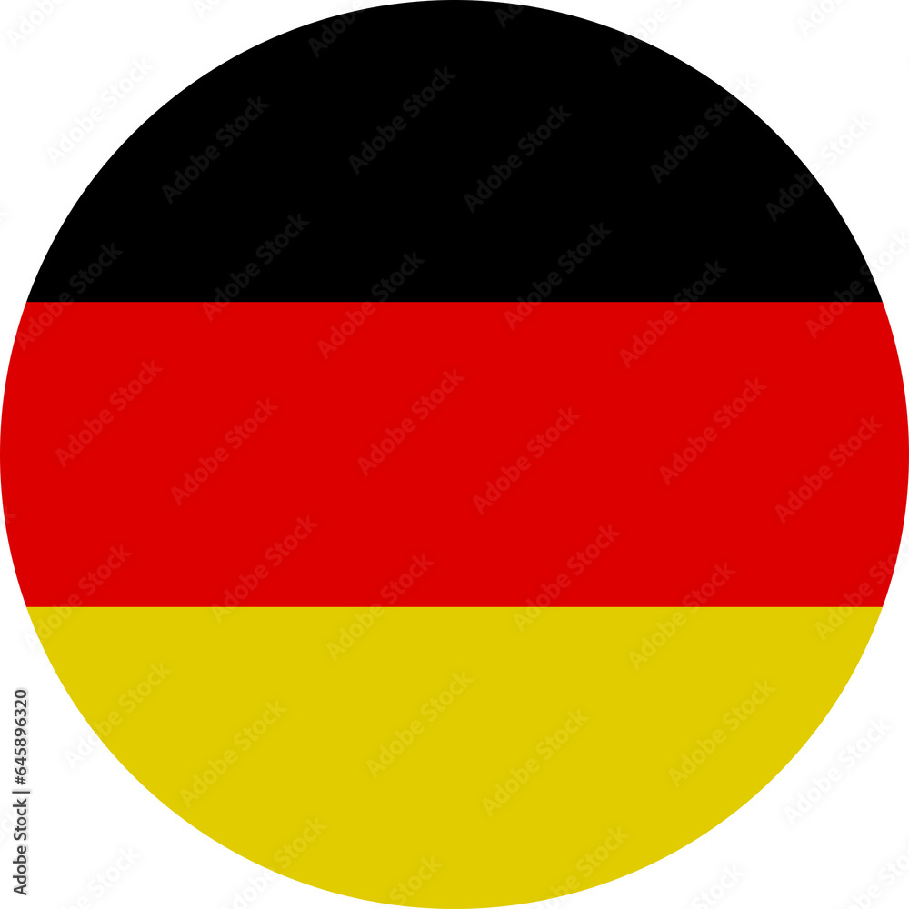 Obraz premium Simple icon of german flag in round or circle shape on transparent background