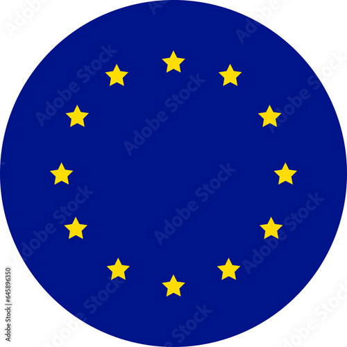 Simple icon of european union flag in round or circle shape