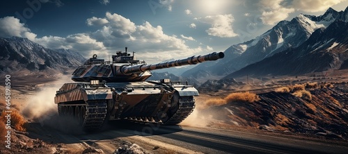 Battle tanks drive crosses in the desert, Military or army special operation, Generated with AI