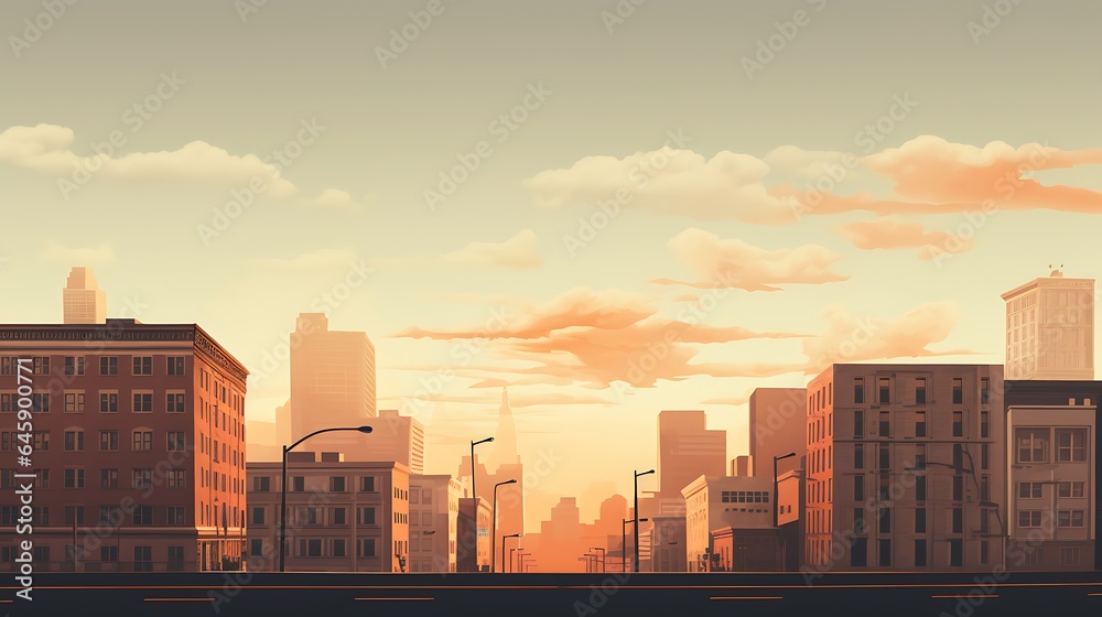 downtown simple background. AI generative