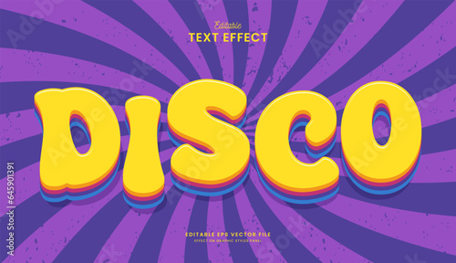 decorative disco retro editable text effect vector design