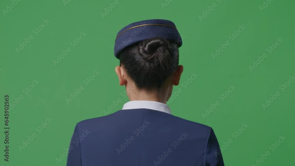 Back View Close Up Of Asian Woman Air Hostess Walking In The Green Screen Background Studio
Back View Close Up Of Asian Woman Air Hostess Walking In The Green Screen Background Studio