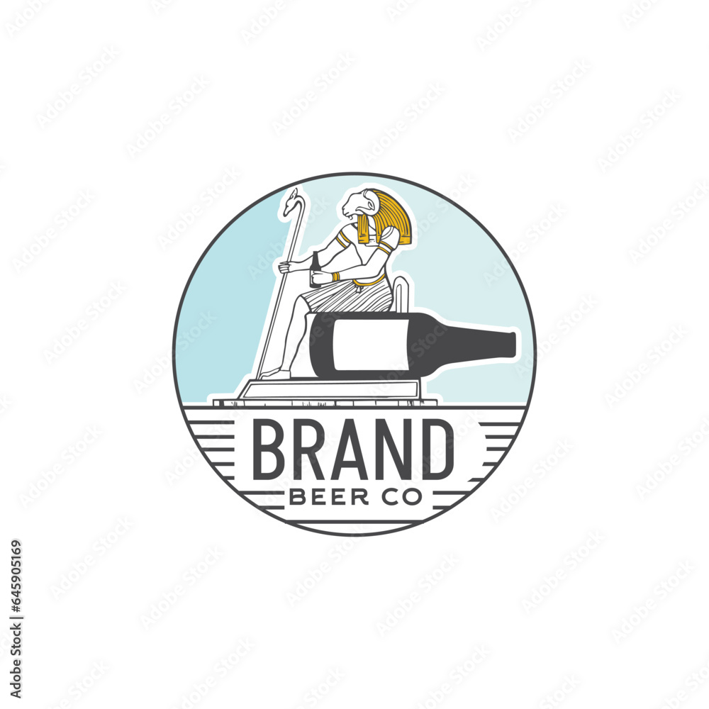 Traditional and cultural beer brand logo design for drink, night bar, and restaurant.