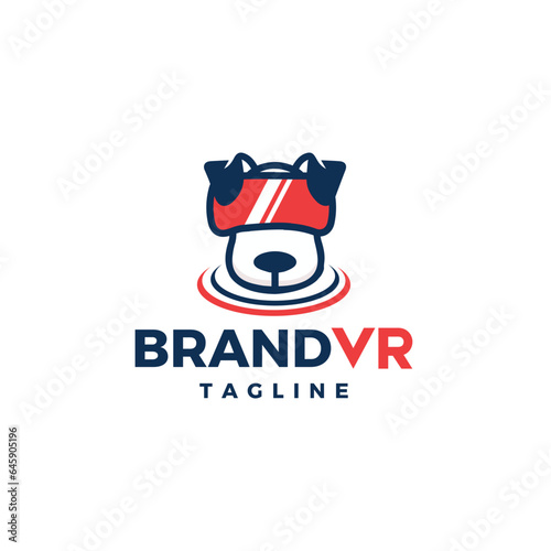 Vector vr digital technology logo design for virtual reality games, AR VR production, VR 360 and AR VR Gaming.