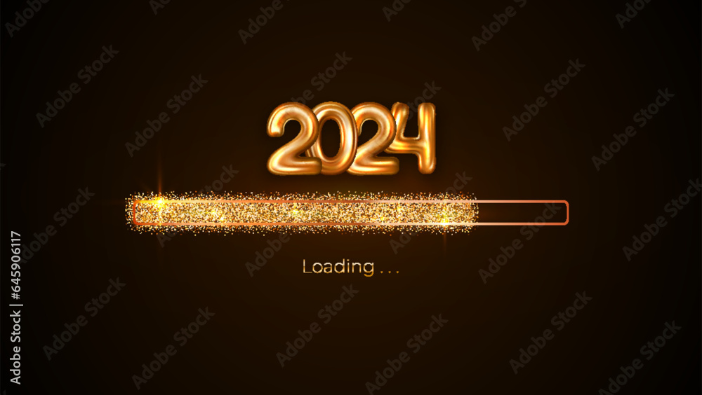 Vektorová grafika „Progress bar with golden particles on black Download ...