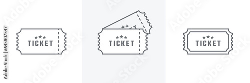 Ticket set icon vector illustration in flat style.Event ticket simple icon set.Outline ticket icon graphic and web design.Vector illustration