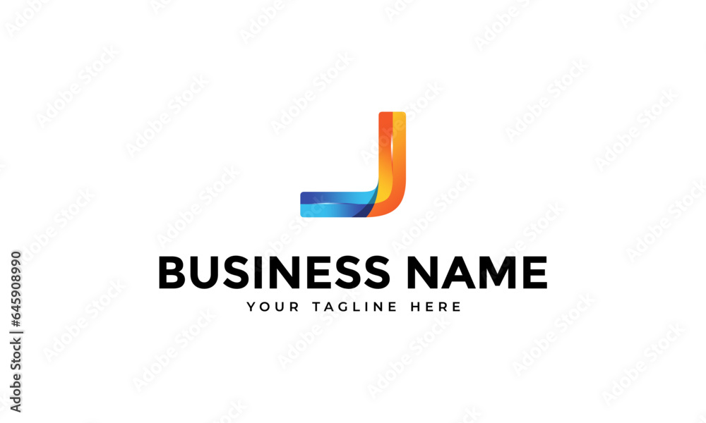 colorful 3d letter J logo template colorful 3d letter J logo template