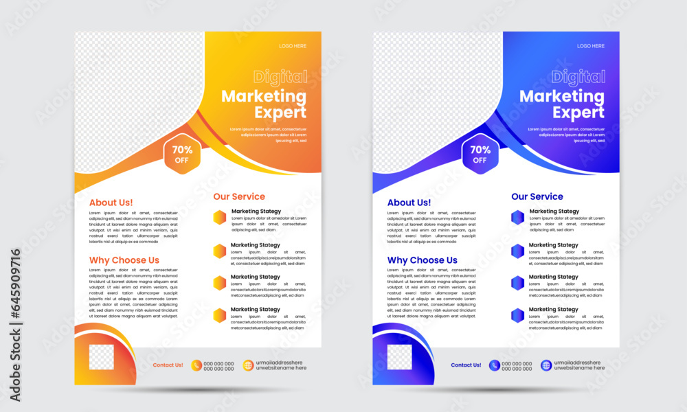 Creative Business Flyer Design Template, With editable vector, eps file and two color variation Creative Business Flyer Design Template, With editable vector, eps file and two color variation