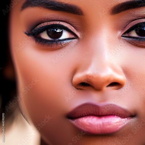 African-american young woman's close up portrait