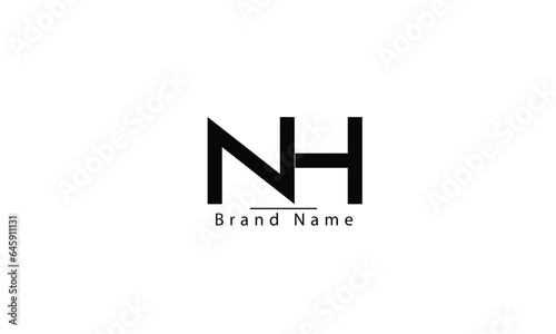 NH HN N H abstract vector logo monogram template