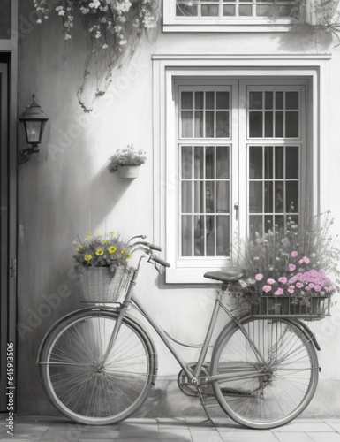 bicycle in front of a house
