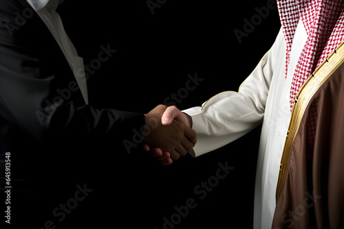 Arab Business handshake city background