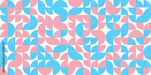 Transgender Bauhaus Style Pattern.LGBT Pride month. Seamless geometric pattern. Template for background, banner, card, poster. Vector Illustration