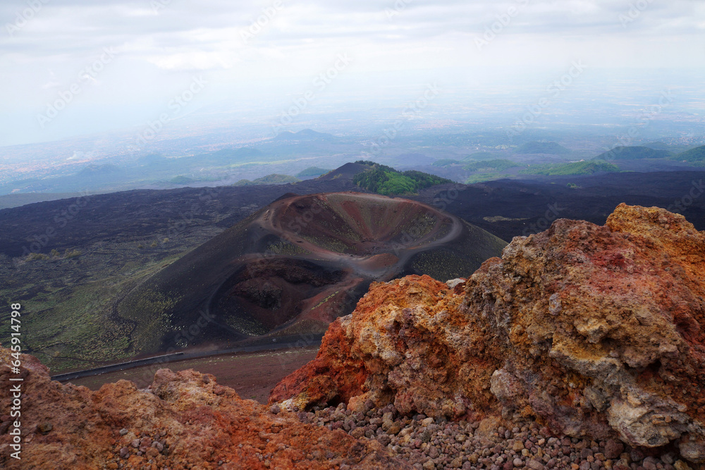 Silvestri crater at the slopes of Mount Etna at the island Sicily, Italy