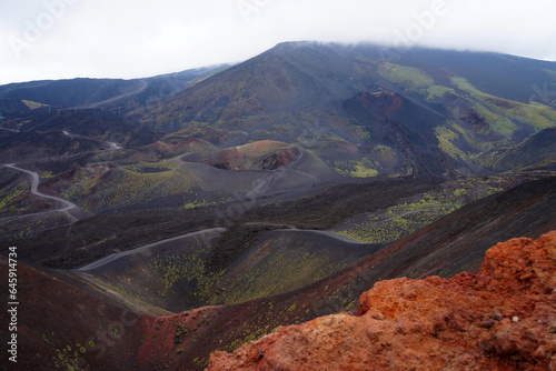 Silvestri crater at the slopes of Mount Etna at the island Sicily, Italy photo