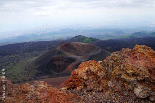 Silvestri crater at the slopes of Mount Etna at the island Sicily, Italy photo