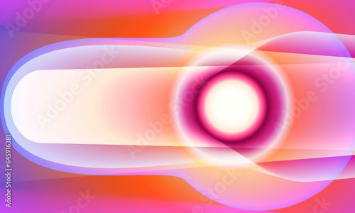 Cyberpunk light trails in motion or light slow shutter effect with colorful gradient shadow. Acceleration speed motion geometric shape on night. Bright sparkling background. vector illustration