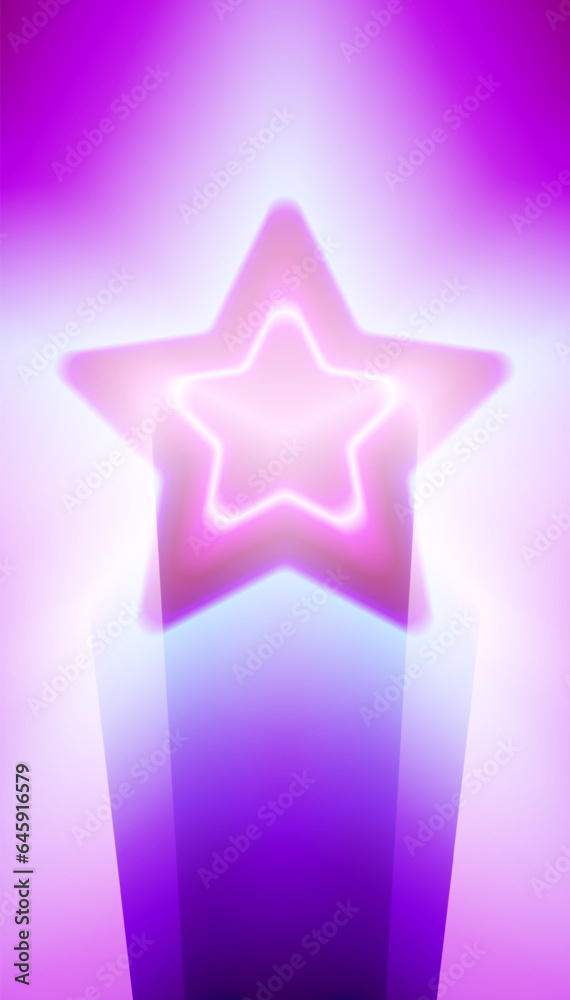 ultraviolet star shape background, virtual reality, abstract fashion background, violet neon lights, pink blue spectrum vibrant colors, laser show. modern beauty star background illustration