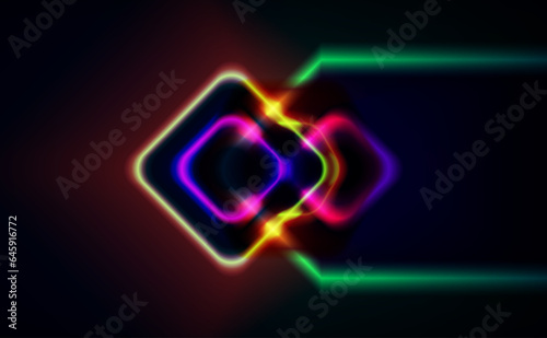 energetic geometric neon background featuring an array of dynamic arrows in harmonious motion, evoking sense of speed, agility and purposeful flow. triangle shape with abstract fire in a speed