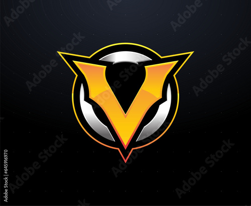 Initial V Logo Design for Streamer and Gamer Esports