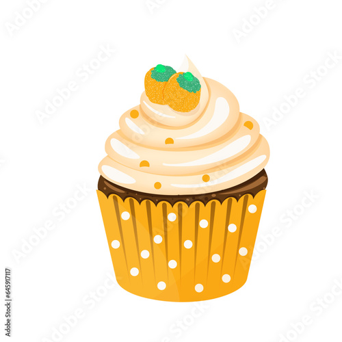 cupcake with a pumpkin