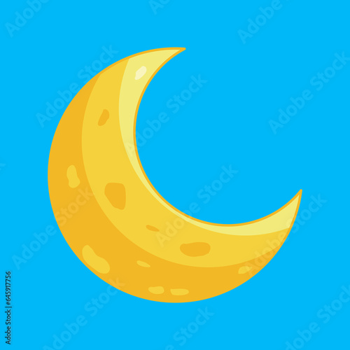 Moon in flat design style. Vector illustration over the sky