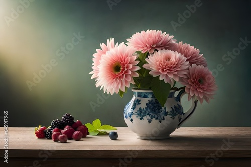 still life with flowers generated ai