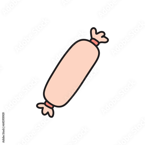 Kids drawing Cartoon Vector illustration bolster pillow icon Isolated on White Background