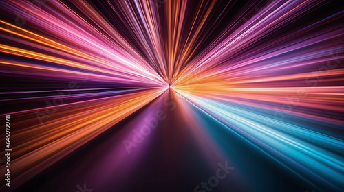 Speed motion light trails. Abstract lights background
