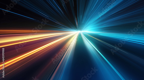Motion light trail. Speed motion light trails. Abstract lights background