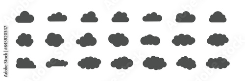 Set of cloud icons in trendy flat style isolated on blue background. Cloud symbol for your website design, logo, app, UI. Vector illustration, EPS10. Flat vector simple element graphics - vector.