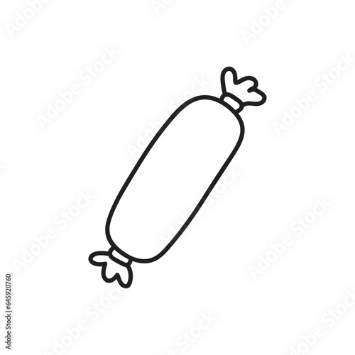 Hand drawn Kids drawing Cartoon Vector illustration bolster pillow icon Isolated on White Background