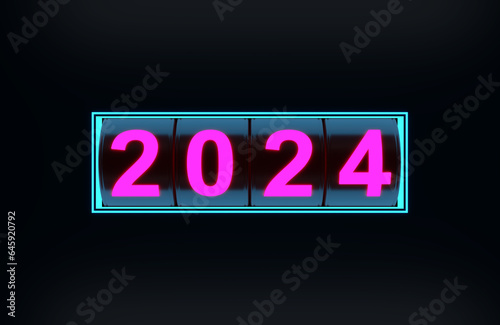New Year 2024 Creative Design Concept - 3D Rendered Image 