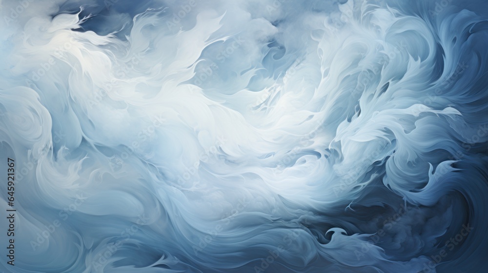 A series of abstract images of a blizzard, rendered in a style that emphasizes its tranquility and beauty. 