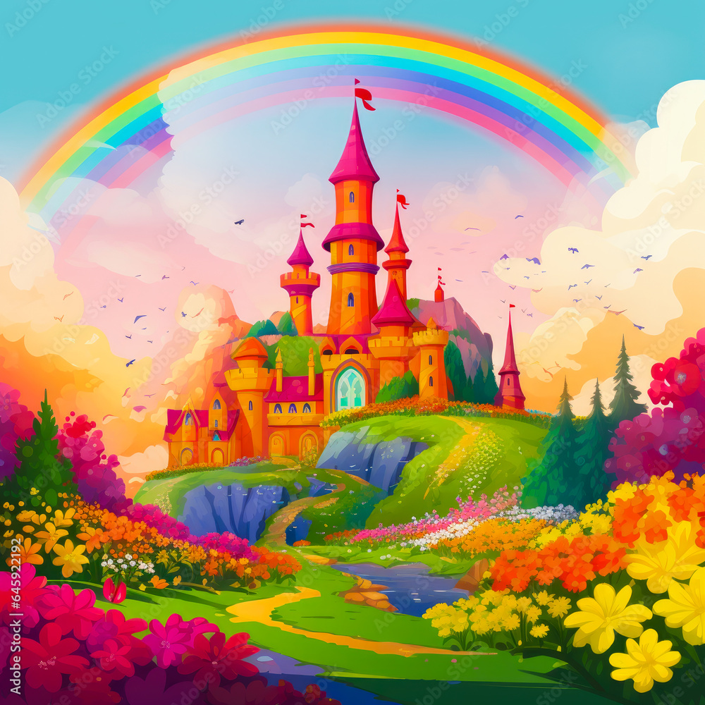 3D render of cartoon castle generated by AI 3D render of cartoon castle generated by AI