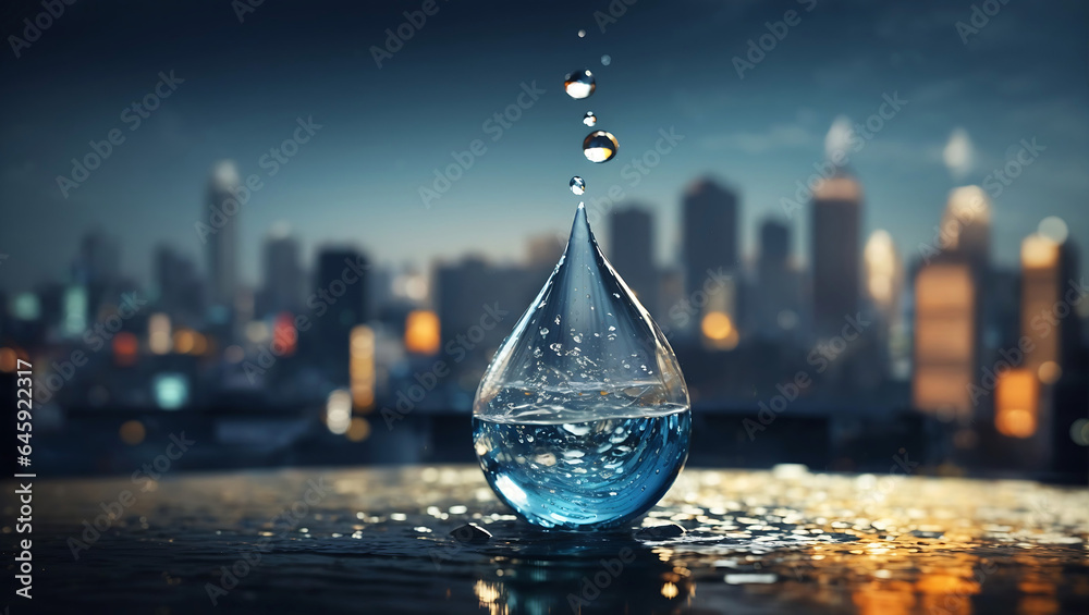 custom made wallpaper toronto digitala drop of water on the background of the city