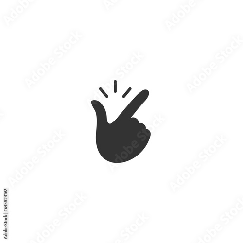 Snap finger like easy logo. concept of female or male make flicking fingers and popular gesturing. Abstract trend simple okey logotype graphic design isolated on white. Vector