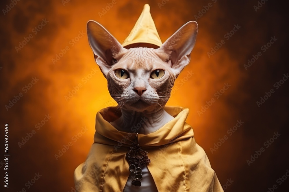 Devon Rex Cat Dressed As A Wizard On . Сoncept Devon Rex Cats, Wizard Outfits For Cats, Cat Costumes, Magic Tricks With Cats