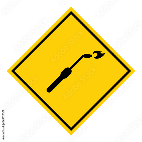 Welding danger technology icon, metal tool equipment symbol, safe weld vector illustration