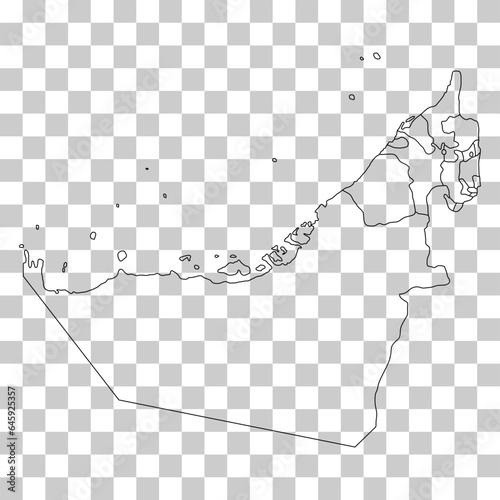 United arab emirates map icon, geography blank concept, isolated graphic background vector illustration