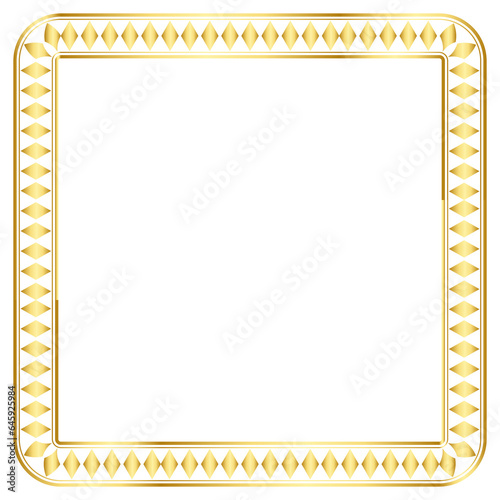 Luxury golden rectangle corner certificate border pattern line photo thai frame islamic wedding invitation background