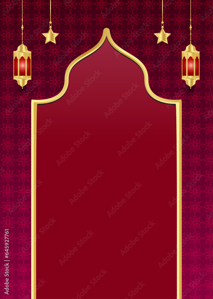 Ramadan Mubarak Ornamental Islamic Arch Pattern Background With Arabic Style Lanterns Ramadan Mubarak Ornamental Islamic Arch Pattern Background With Arabic Style Lanterns