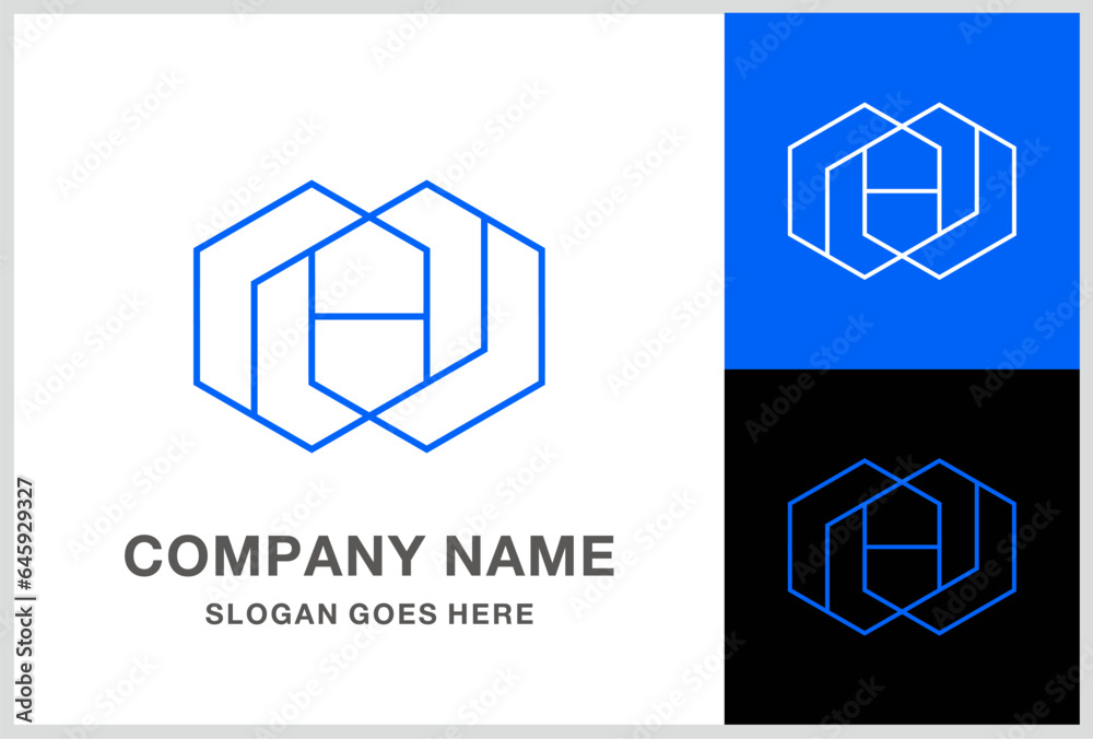 Monogram Letter H Geometric Square Cube Business Company Stock Vector Logo Design Template Monogram Letter H Geometric Square Cube Business Company Stock Vector Logo Design Template