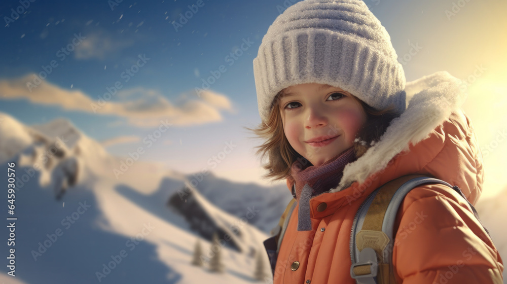 Winter Wonderland Adventures: Young Boy in Cozy Ski Attire Amidst the Majestic Mountains of a Ski Resort. Winter Wonderland Adventures: Young Boy in Cozy Ski Attire Amidst the Majestic Mountains of a Ski Resort.