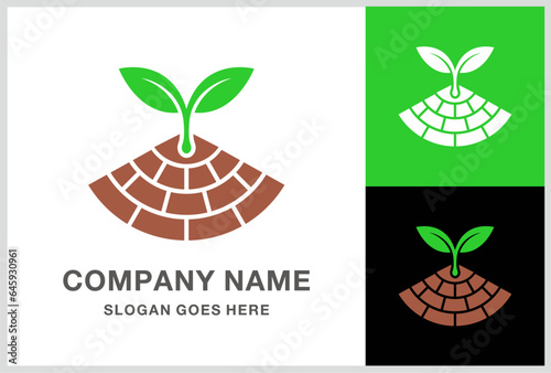Green Leaf Nature Farm Vegetables Agriculture Business Company Stock Vector Logo Design Template	