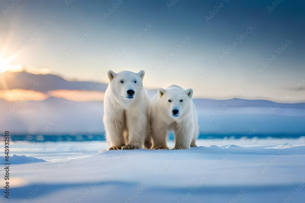 polar bear in the snow polar bear in the snow