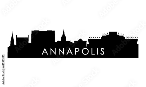 Annapolis skyline silhouette. Black Annapolis city design isolated on white background.