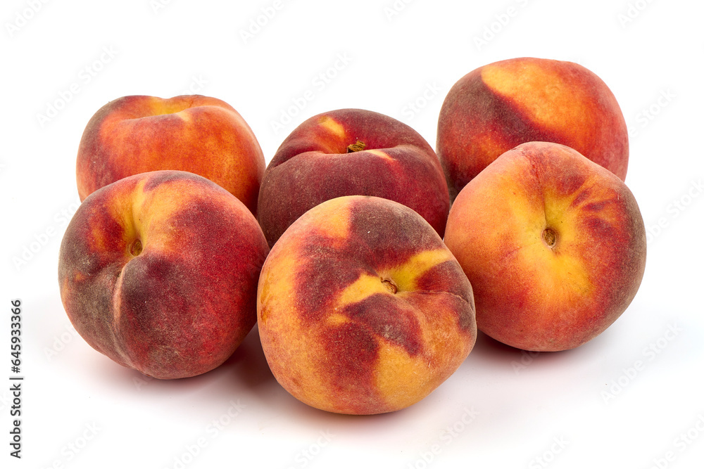 Fresh peaches, isolated on white background. Fresh peaches, isolated on white background.