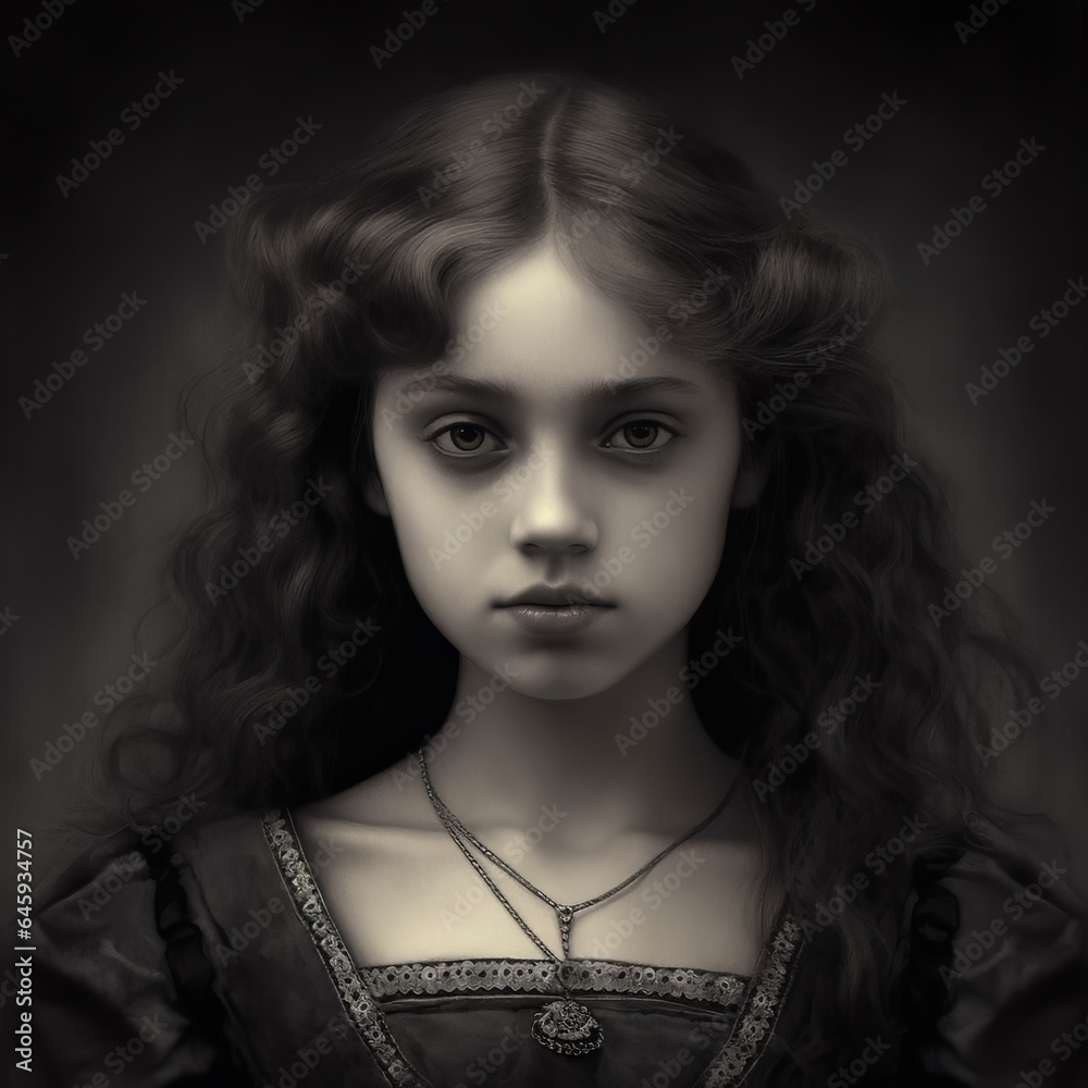 Fototapeta premium Old photo of a beautiful girl
