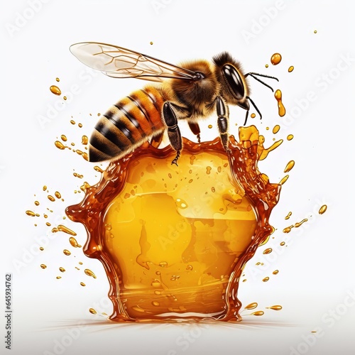 honey bee with honey